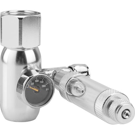 Régulateur de pression de CO2 pour aquarium, clapet anti-retour, manomètre, compteur de bulles, mini table simple argenté (1/5)