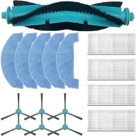 Lot de 16 brosses latérales principales Hepa pour aspirateur robot Conga 2299 Ultra Home Genesis/X-Treme, 1 brosse principale, 4 filtres HEPA, 5 serpillères, 6 brosses latérales (1/5)