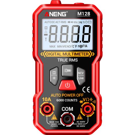 Digitales Multimeter M128, 6000 Counts, professionelle Hochpräzision, AC/DC-Spannungsmessung, NCV-Erkennung, Amperemeter, Widerstandsmessung, intelligent
