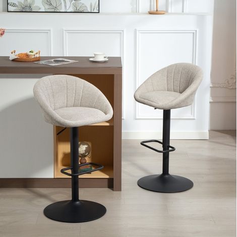 Drehbare Barhocker, 2er-Set, höhenverstellbar, beige OKMYHOME (1/5)