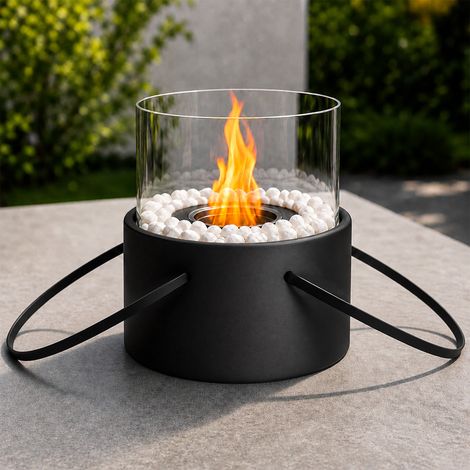 GBLY  chimenea de bioetanol portable calentador cilíndrico de bioetanol con asa crea una atmósfera de chimenea (1/5)