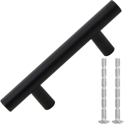 Cabinet Handles 10 pcs Black 64 mm Stainless Steel vidaXL