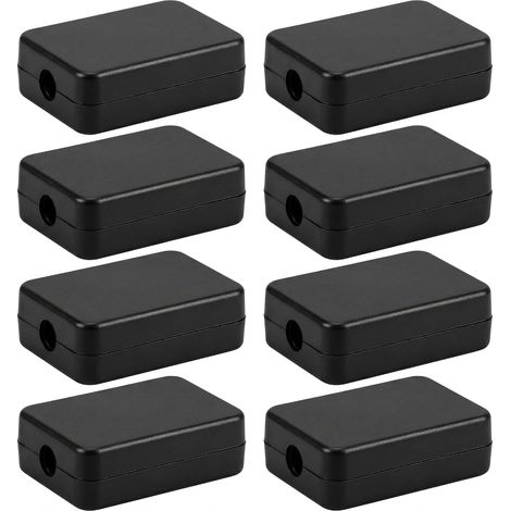 Boite de Derivation, Boite Derivation Etanche Plastique ABS, Boîtes de Jonction 55x35x15mm, Boite de Derivation Electrique pour Atelier Maison, Mini Boîtier Électrique Noir, Lot de 8pcs (1/5)