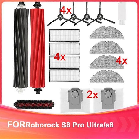 Kit de accesorios compatible con la aspiradora Roborock S8 Pro Ultra/S8 Docking, cepillo principal, rodillo B ( )