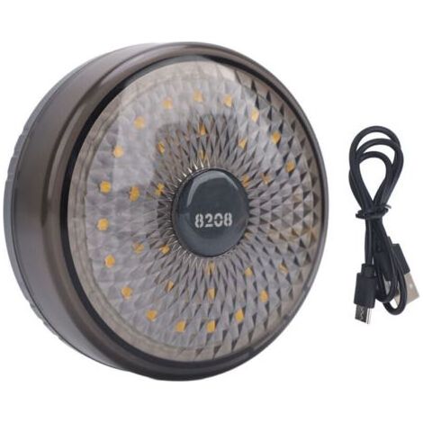 Guirlande lumineuse de camping d'extérieur, rechargeable, chargement USB, protection IPX4 résistante à l'eau pour tente, gris,DUBUNS