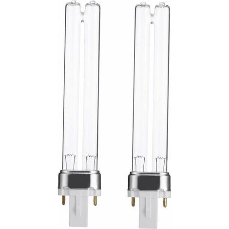 Lot de 2 stérilisateurs UV pour aquarium, purificateurs, ampoules germicides UV de rechange, culot G23 de 9 W (1/5)