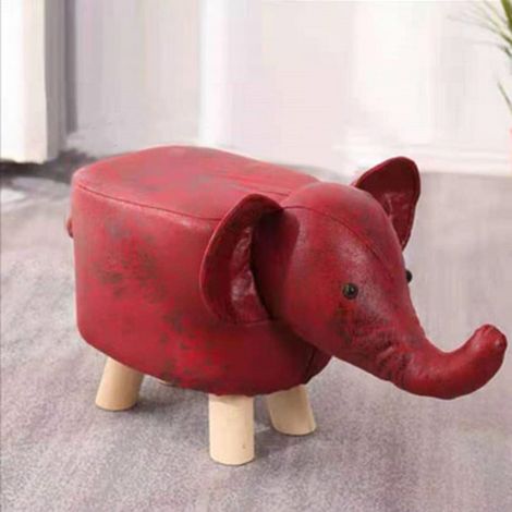 Tabourets de jardin animaux, petits bancs multifonctionnels en forme d'animaux mignons de dessin animé, rouges, pour la maison et la maternelle (1/5)