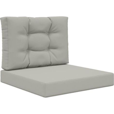 Ensemble de deux coussins pour canapé d'extérieur, en polyester gris (1/5)