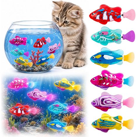 Lot de 6 Jouet pour Chat, Robot Fish, Poisson Robot avec éclairage LED (1/5)