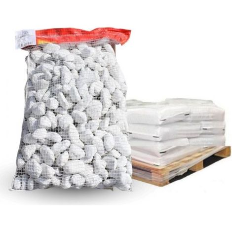 Racine – Galet décoratif marbre blanc pur 25-40mm – 10 sacs de 20 kg – Effet lumineux pour aménagements extérieurs et intérieurs