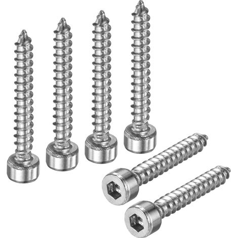 100-Pack Vis Auto-Taraudeuse À Tête Hexagonale Creuse, M4x30mm Acier Inoxydable À Entraînement Hexagonal Pour Meubles/Machines/Projets DIY, Vis À Percer Hexagonales (1/5)