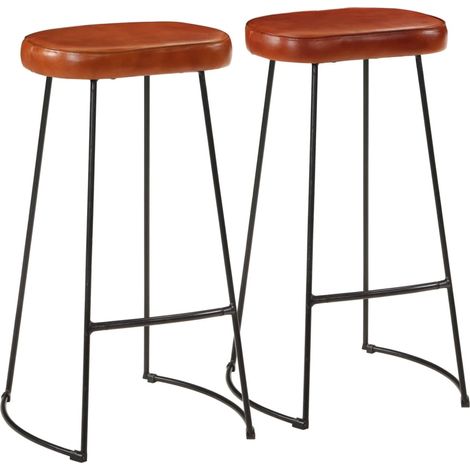 Set 2 sgabelli bar seggioloni 44 x 37,5 x 78 cm struttura in metallo e seduta in PVC DEC029590