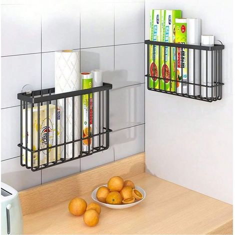 Set mit 2 Aufbewahrungsboxen für Küchenschranktüren, selbstklebende Wandaufbewahrungsbox, Aufbewahrungsbox für kleine Gegenstände im Schrank/Badezimmer/Kühlschrank (1/5)