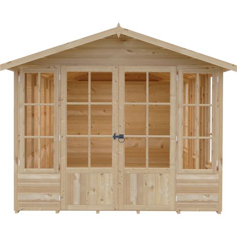 Delmora 8 x 16 Shiplap Summerhouse - Wood - L477.6 x W245.6 x H217.4 cm