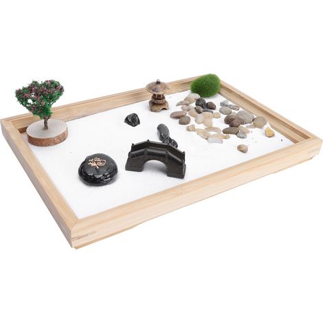 Kit de jardin de sable Zen japonais pour mini méditation, accessoire de décoration de table pour la maison ou le bureau (1/5)