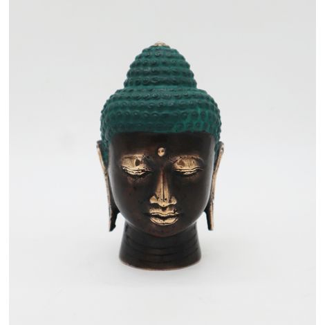 Tête de Bouddha moyenne en laiton antique- Vendu par 1 (1/3)