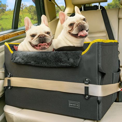 Siège Auto Rehaussé pour Chien Panier de Transport de Sécurité Pliable Antidérapant pour Moyen et Petit Chien Voyage en Voiture Lit de Voiture Confortable Imperméable Tissu Oxford (1/5)