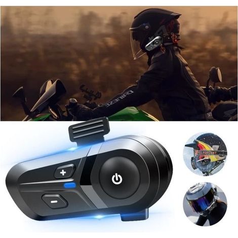 Kit Bluetooth Casque Motorcycle Bluetooth 5.3 - Waterproof IPX67 - Battery 70H - Universal