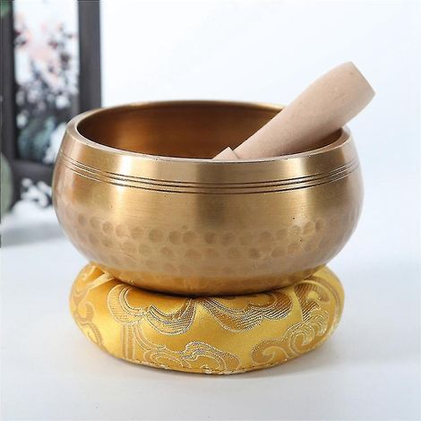 Ensemble de bols chantants tibétains, coussin de bol sonore pour la méditation, le yoga, la méditation et la guérison des chakras (3,3 pouces) (1/5)