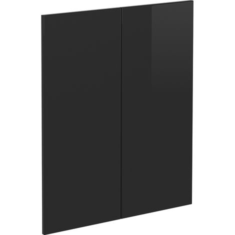 Frente de cocina R-Line, Negro brillo intenso, 59.2 x 71.3 cm frente de mueble para mueble bajo, Vicco (1/5)