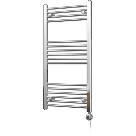 Zennor - Chrome Electric Towel Rail H1000mm x W500mm Straight 300w Thermostatic (1/3)