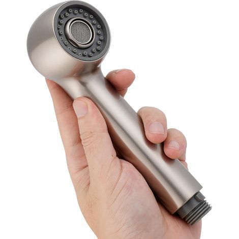 Pièce de rechange pour pommeau de douche extractible d'évier, robinet d'évier de cuisine à double fonction, bec de douche de robinet de cuisine fileté G1/2, finition nickel brossé. (1/5)