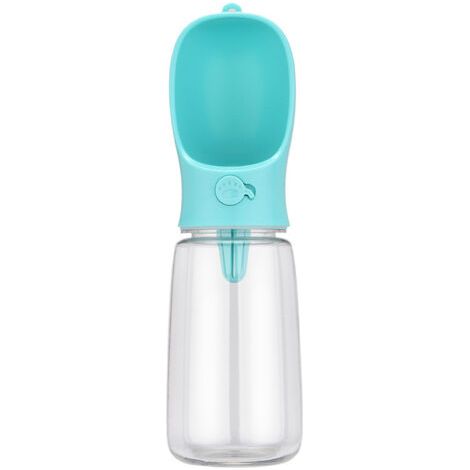 Gourde pour chien, distributeur d'eau portable anti-fuite pour animaux de compagnie, promenades, randonnées, voyages, plastique de qualité alimentaire (550 ml, bleu) (1/5)