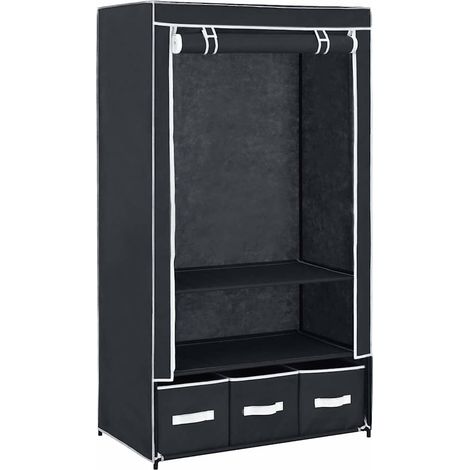 Maison Exclusive - Kleiderschrank Schwarz 87 x 49 x 159 cm Stoff