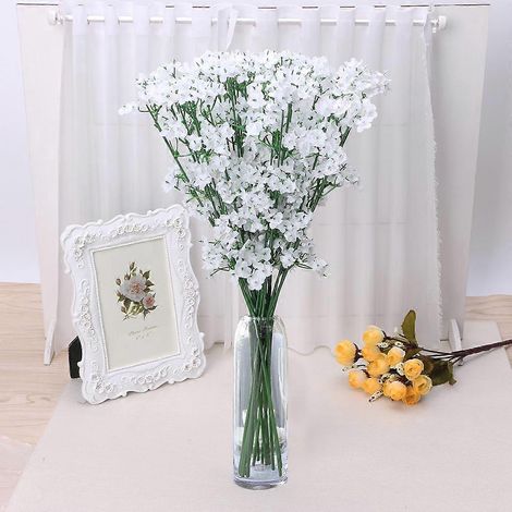 1 fleur de gypsophile en soie pour décoration de tête, idéale pour les fêtes, les mariages et la maison. (1/4)