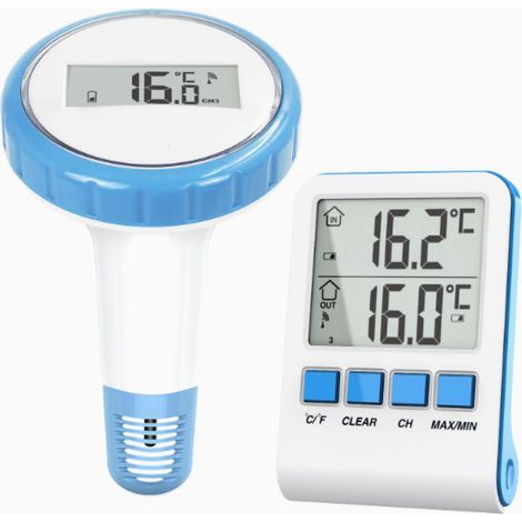 Thermomètre Piscine RF433 Connecté Thermomètre de Piscine,IPX8 Numérique Sans Fil Pool Thermometer pour Piscine,Bains à Remous,Spa,Aquarium,Lecture Facile (1/5)
