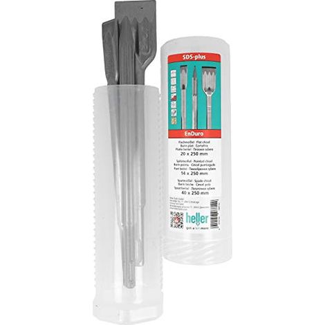 HELLER Bohrhammermeißel-Satz 1218 Enduro SDS-plus 3Spitz-, Flach-, Spatmeißel Länge 250 mm (1/3)
