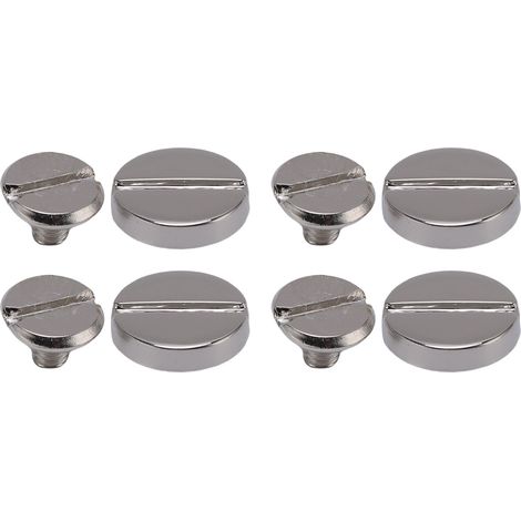 Lot de 50 rivets et vis à tête plate fendue en alliage de zinc de 10 mm pour la maroquinerie et la décoration de vêtements (couleur argent). (1/5)