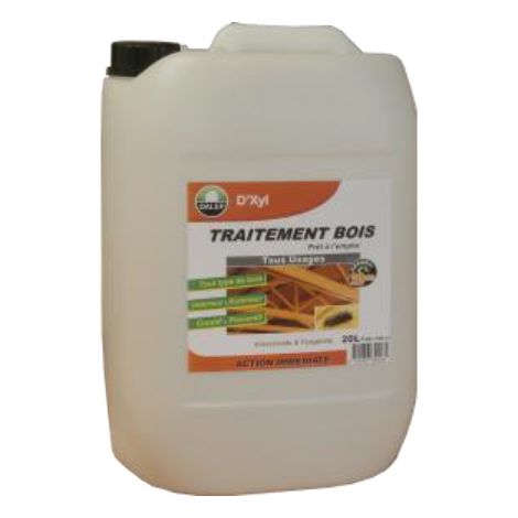 Dalep – Traitement bois D'XYL 20L – Insecticide, fongicide, anti-termites – Pour charpentes et ossatures bois – Formulation microémulsion sans odeur