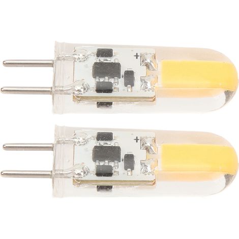 Lot de 2 ampoules LED en silicone GY6.35 COB 1505 3W 12V 300LM pour placards, penderies, extérieur, maison, bureau, plafond, lumière blanc chaud 2700K-3000K (1/5)