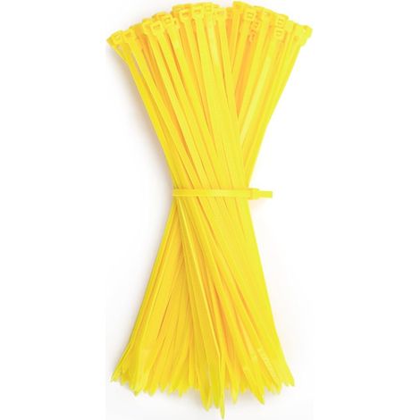 Attache Cable Jaune 200 x 3,6 mm Collier de Serrage Plastique Serre Câbles Électriques Jardinage (1/5)