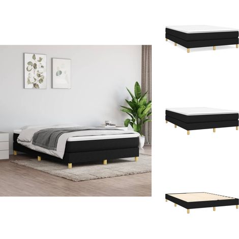 Boxspringbett mit Matratze Schwarz 140x200 cm Stoff - Boxspringbett - Doppelbett - Schlafzimmermöbel - Bettgestell - Matratze (1/5)