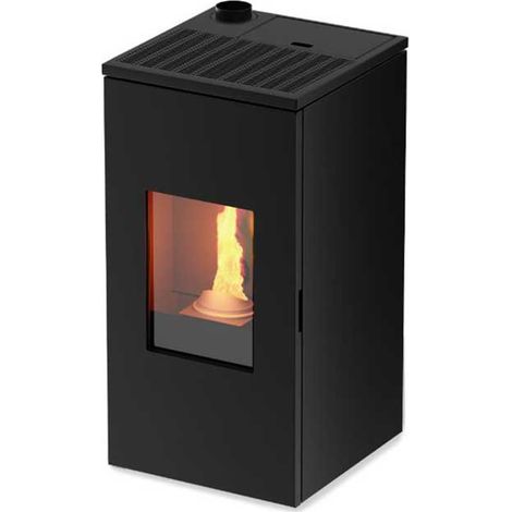 Stufa a Pellet FOCO Nero - Modello FUTURA 7 - Ad Alta Efficienza - Classe Energetica A++ - Stile Moderno - Dimensione Compatta (1/3)