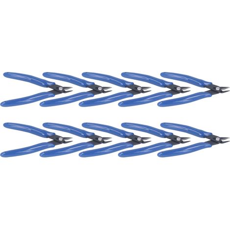 10-teiliges Seitenschneider-Set, aus hochkohlenstoffhaltigem Stahl, für präzises und scharfes Schneiden von Metallkabeln, Kunststoffen und elektrischen Leitungen. (1/5)