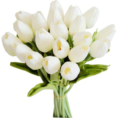 20 tulipes artificielles blanches en soie pour Noël H-Online Store (1/5)