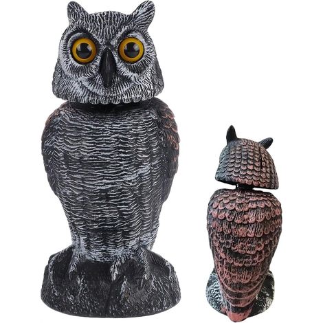Épouvantails Chouette pour Effrayer Les Oiseaux - Chouette Leurre en Résine (1/5)