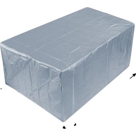 Funda para muebles de jardín, impermeable, diseño resistente, gris claro. (1/2)