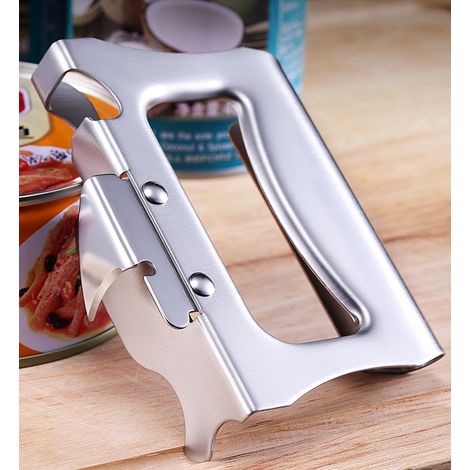 Accessoires de rangement pour la cuisine : ouvre-boîte en acier inoxydable avec poignée ergonomique et décapsuleur facile à utiliser (1/5)