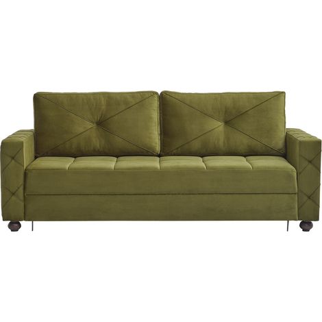 Dreisitzer-Schlafsofa 226 x 97 cm aus grünem Stoff - Ariete