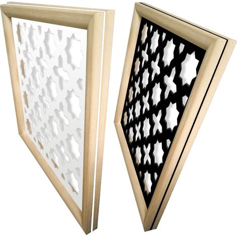 CROSS - Modules décoratifs en bois et PVC - Dimension : 48x48 cm - Couleur : noir
