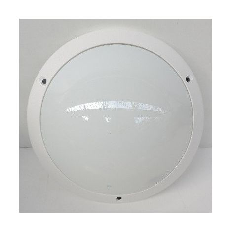 Hublot d'extérieur LED 22W Ø 350mm blanc antivandale 6500K 1640lm étanche IP55 IK10 – 724451 – Sarlam