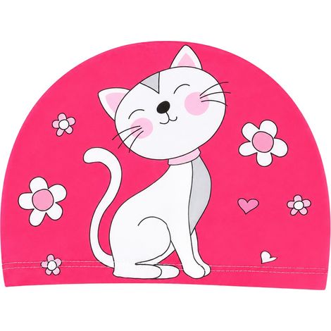 Cappellino Aqua-Sport junior in poliestere con stampa gattini e fiori rosa AS8642