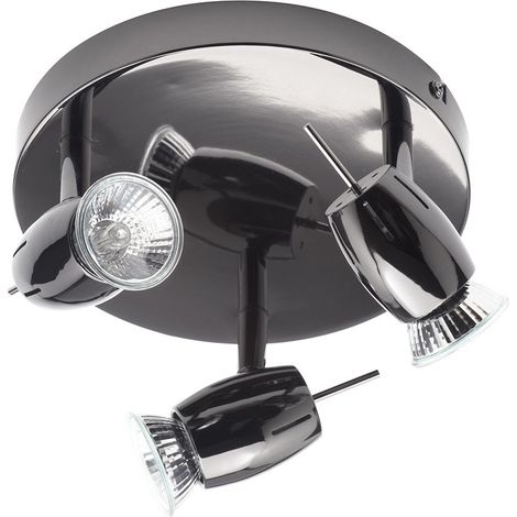 Litecraft Frank Spotlight Plate Adjustable GU10 Ceiling 3 Light - Black Nickel (1/4)