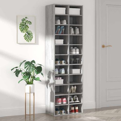 Shoe Cabinet Grey Sonoma 54x34x183 cm Engineered Wood vidaXL