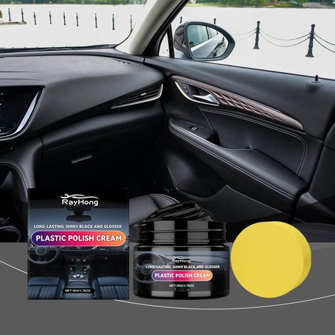 Car Plastic Gloss Polishing and Brightening Cleaning Refurbishment Protection Polishing Paste -- Product 50g1, Sponge1 -- BIEMMEDUE (1/5)