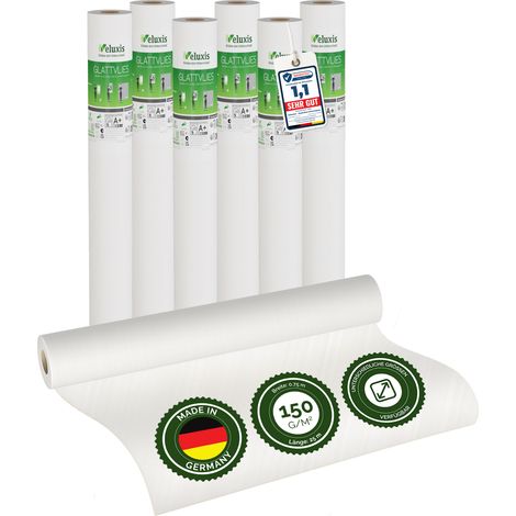 Vliestapete Raufasertapete – Grobe Gewebestruktur 4er Set, 4 x 10,05 m x 0,53 m, überstreichbar, atmungsaktiv, Wandtapete Made in Germany – Veluxis